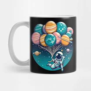 Funny Astronaut Space Balloon Planet Solar System Design Mug